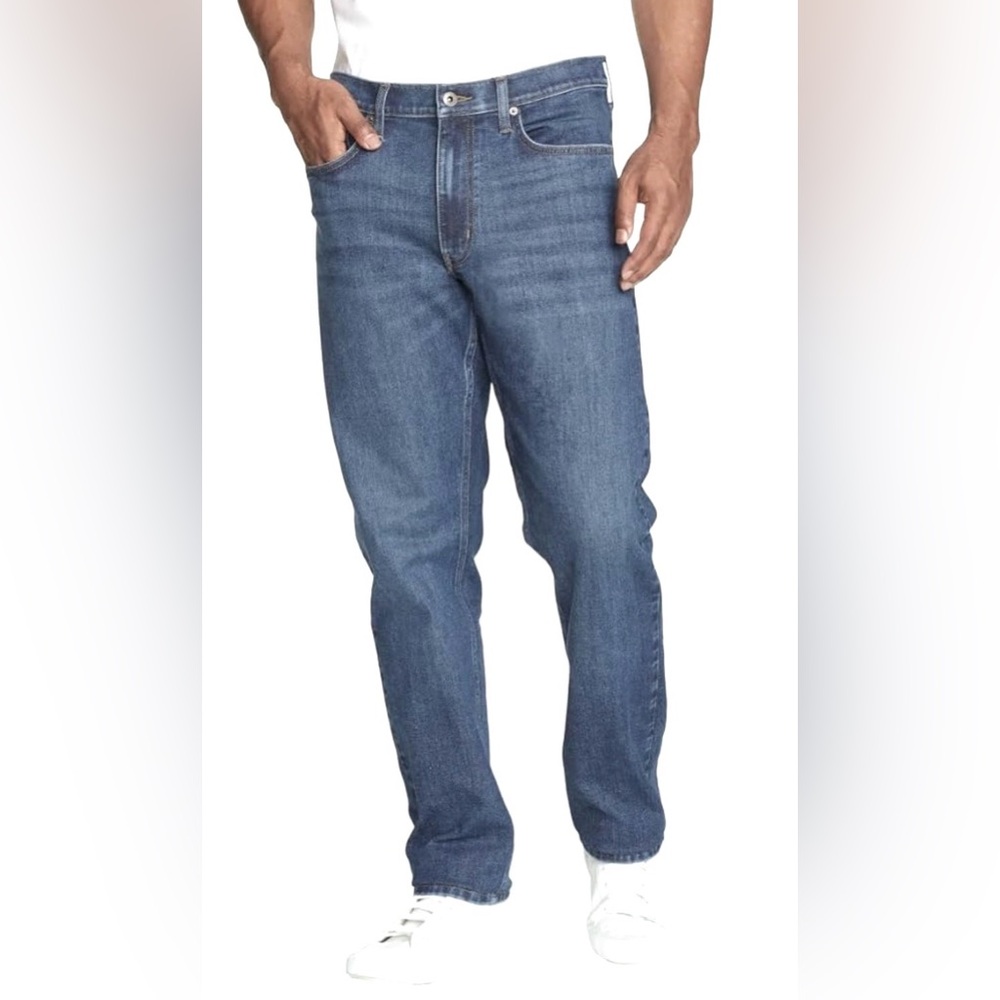 Eddie Bauer Men’s Blue Denim Jean 32x30 Regular Straight Fit Medium Wash NEW NWT